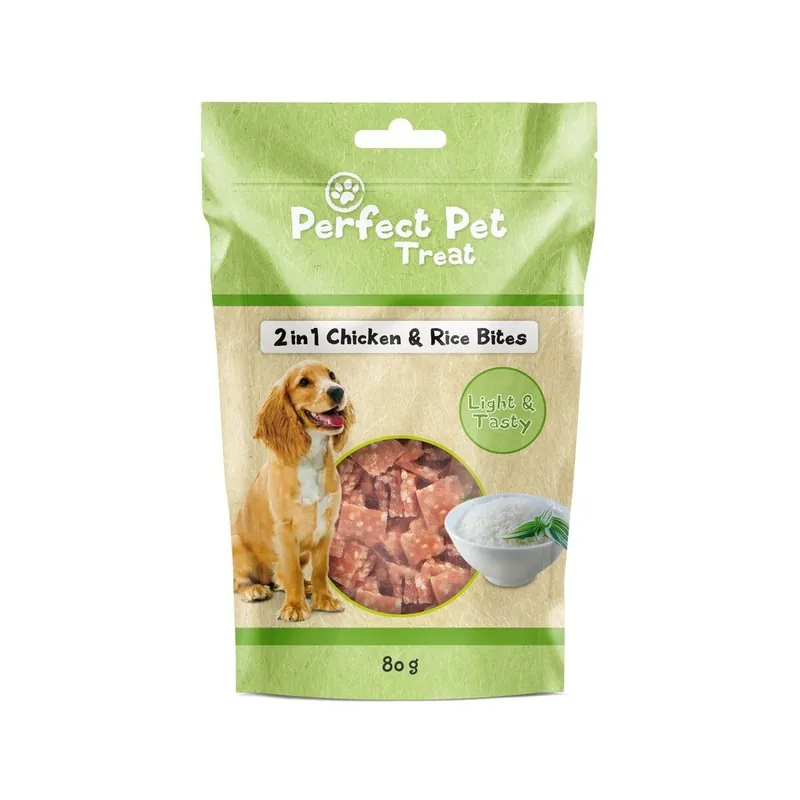 Tidsbegränsat erbjudande - Perfect Pet 2-in-1 Chicken & Rice Bites 80 g