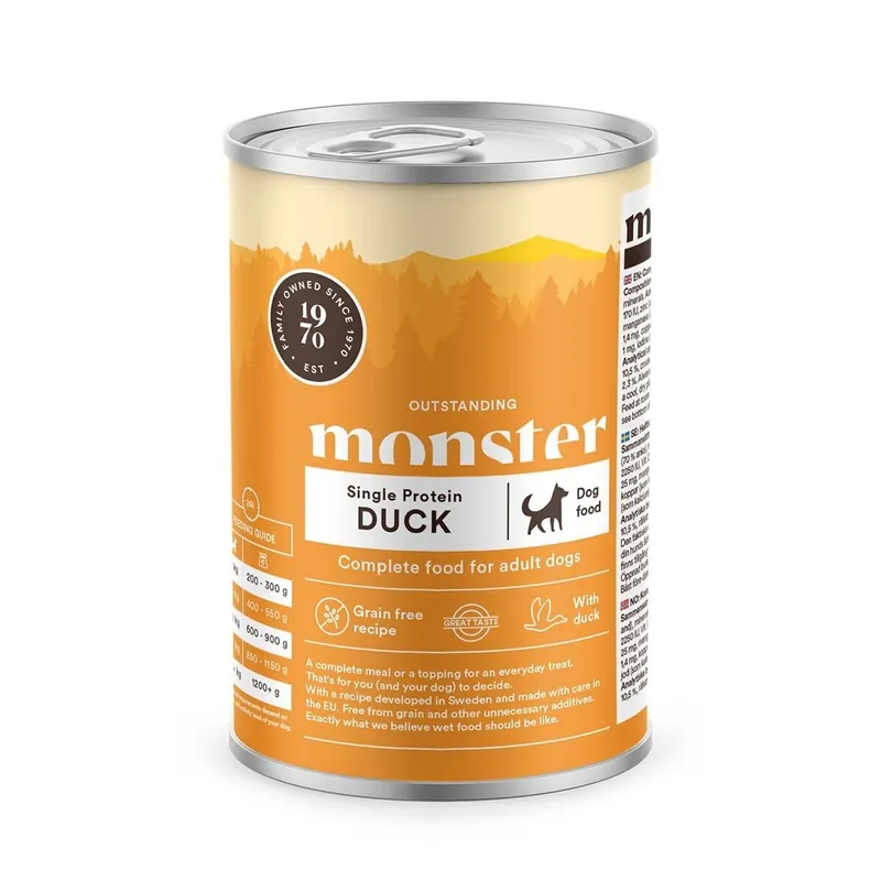 Monster Dog Adult Single Protein Duck 400 g - Fyndpris