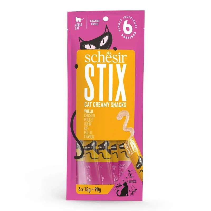 Schesir Cat Treat STIX Chicken 6x15 g | Nästan slut