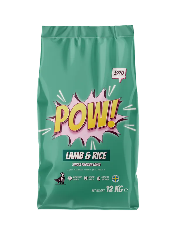Nyinkommet - POW! Dog Adult Lamb & Rice (12 kg)