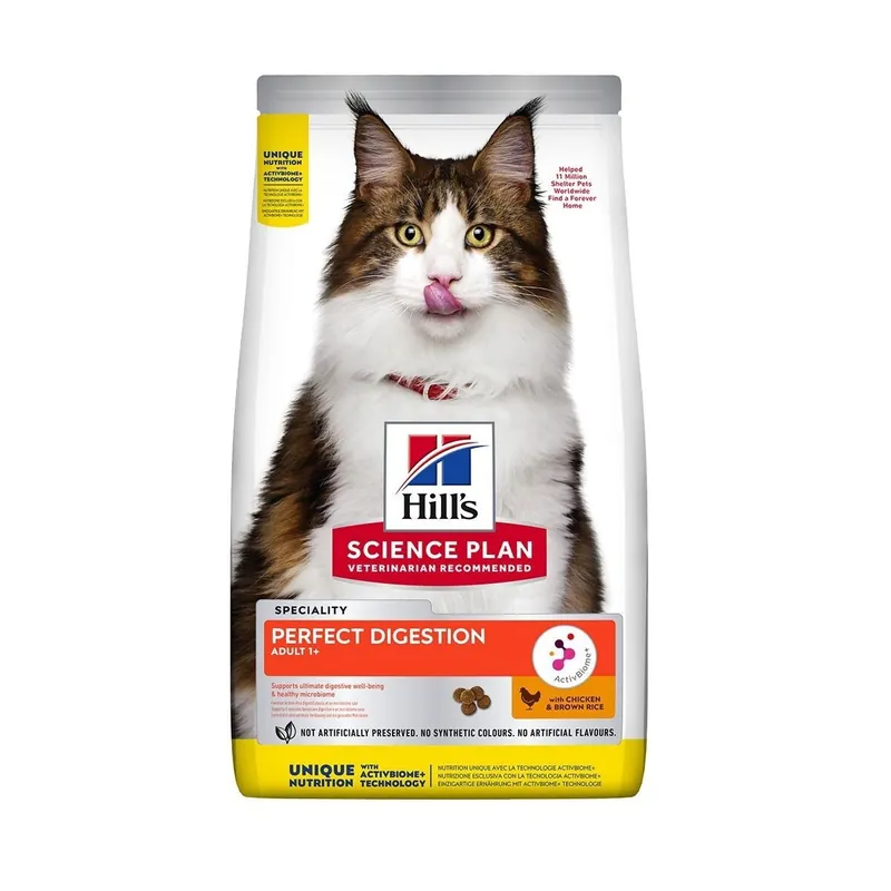 Erbjudandet går snart ut | Hill‘s Science Plan Feline Adult Perfect Digestion Chicken & Brown Rice 1,5 kg