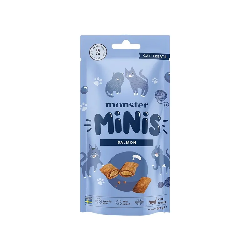 Monster Cat Minis Kattgodis Lax 60 g - Dagens deal