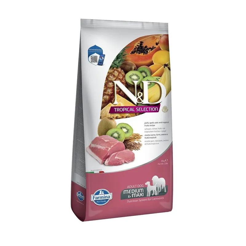 Farmina N&D Dog Tropical Pork M/L 10 kg (10 kg) - Nyligen lanserat