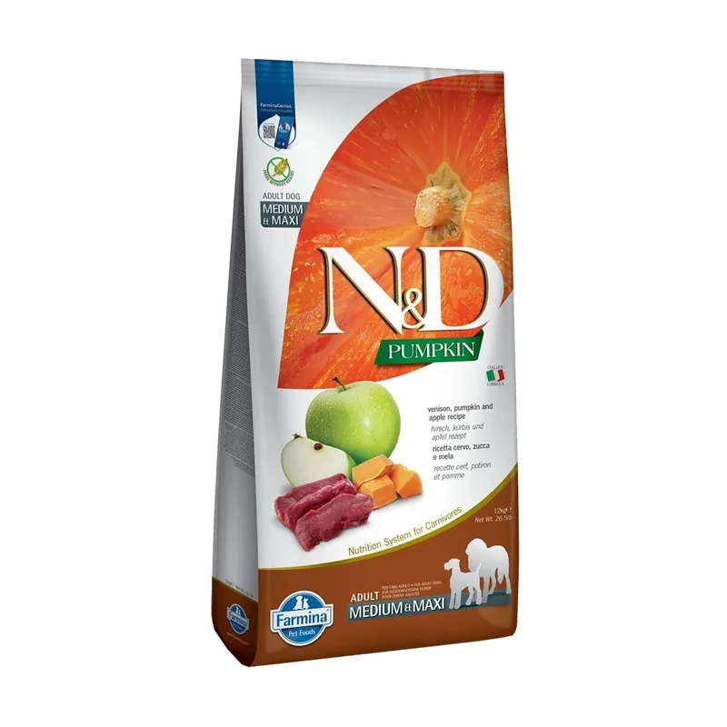 Passa på - Farmina N&D Pumpkin Dog Venison & Apple M/L 12 kg (12 kg)