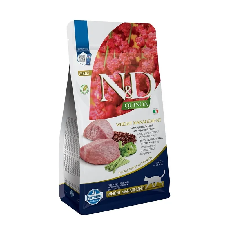 Mycket efterfrågad - Farmina N&D Quinoa Cat Weight Man Lamb 1,5 kg