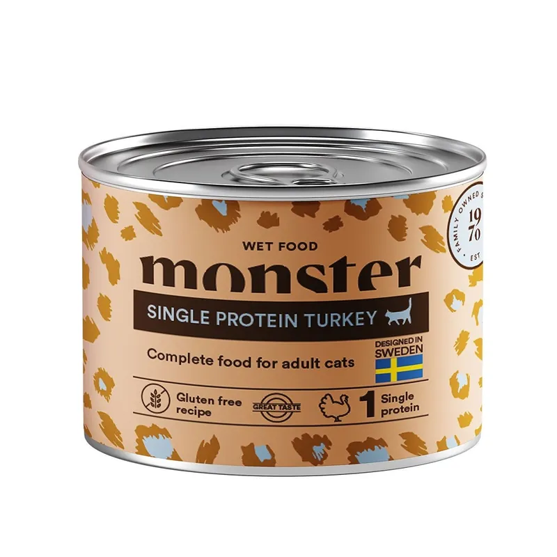 Monster Cat Adult Single Protein Turkey 200 g - Kanonpris