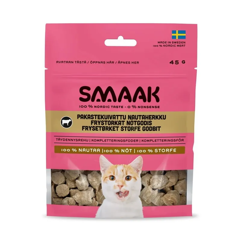 SMAAK Cat Frystorkat Kattgodis Nöt 45 g | Missa inte erbjudandet