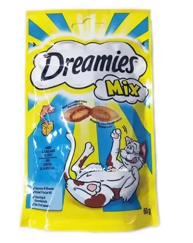 Dreamies Mix Lax/Ost 60g - Få kvar i lager