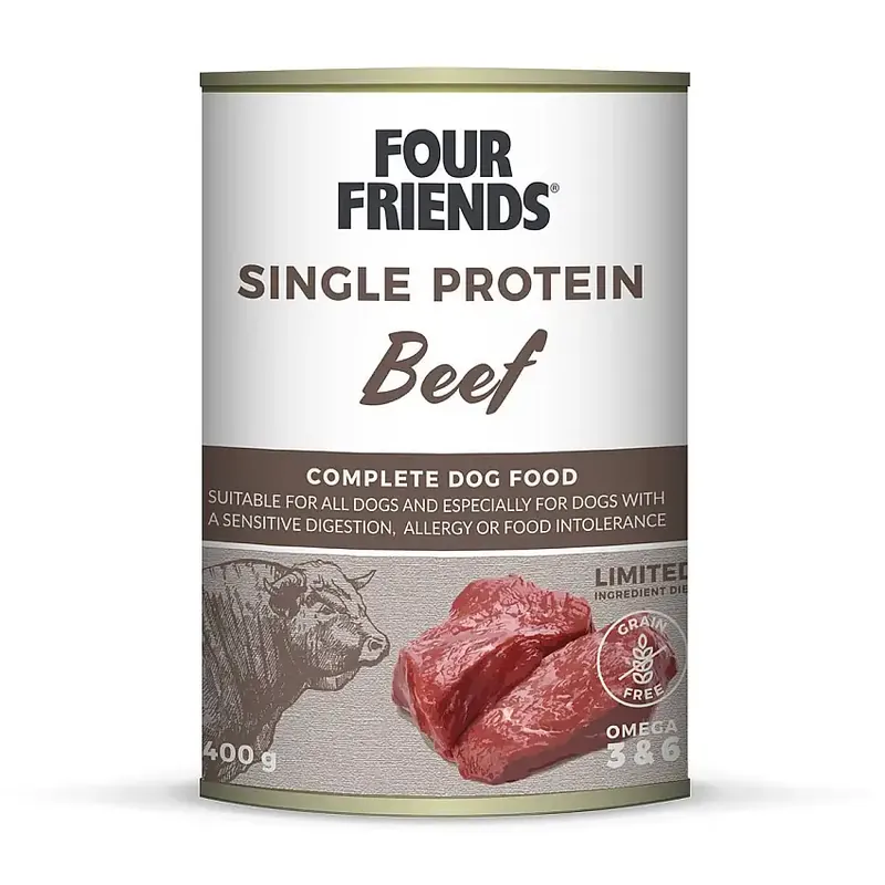 Snart slut | Four Friends Dog Single Protein Beef 400 g