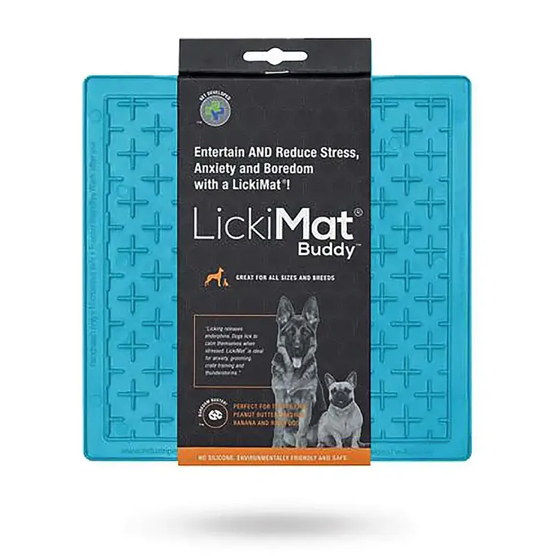 LICKIMAT BUDDY HUNDSKÅL/SLICKMATTA Ljusblå 20×20 - Begränsat antal