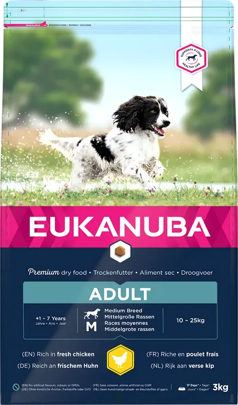 Eukanuba Dog Adult Medium 3 kg - Utförsäljning