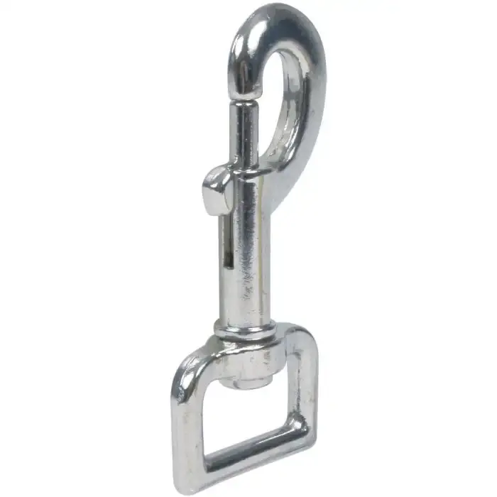 Trixie Koppelhake 80mm – Kromad pistolhake med vridbar D-ring | Köp idag