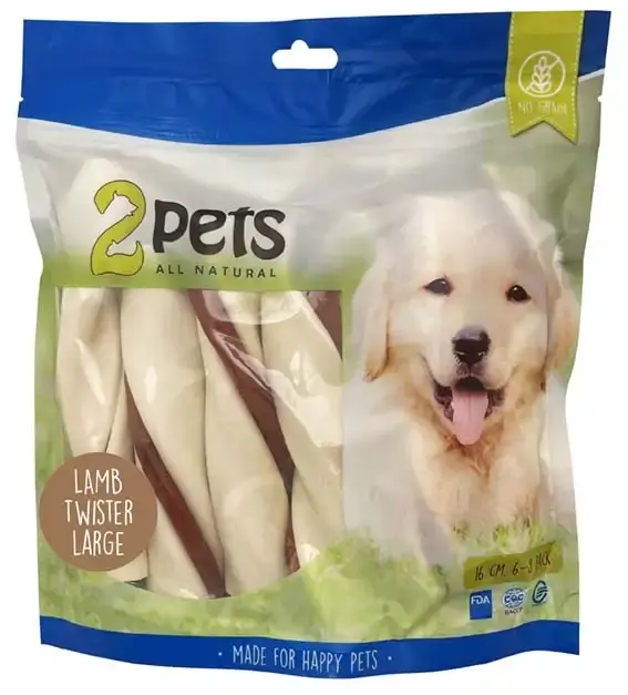 Precis inkommet - 2Pets tuggtwister m lamm, large, 500gr