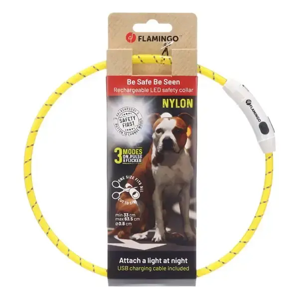 Blinkhalsband Leora gul 33-63cm | Bästsäljare