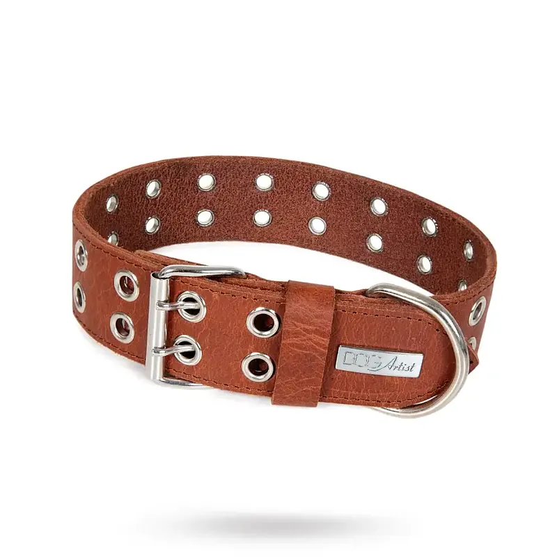 ROCK Brown – Läder Hundhalsband | Mycket efterfrågad