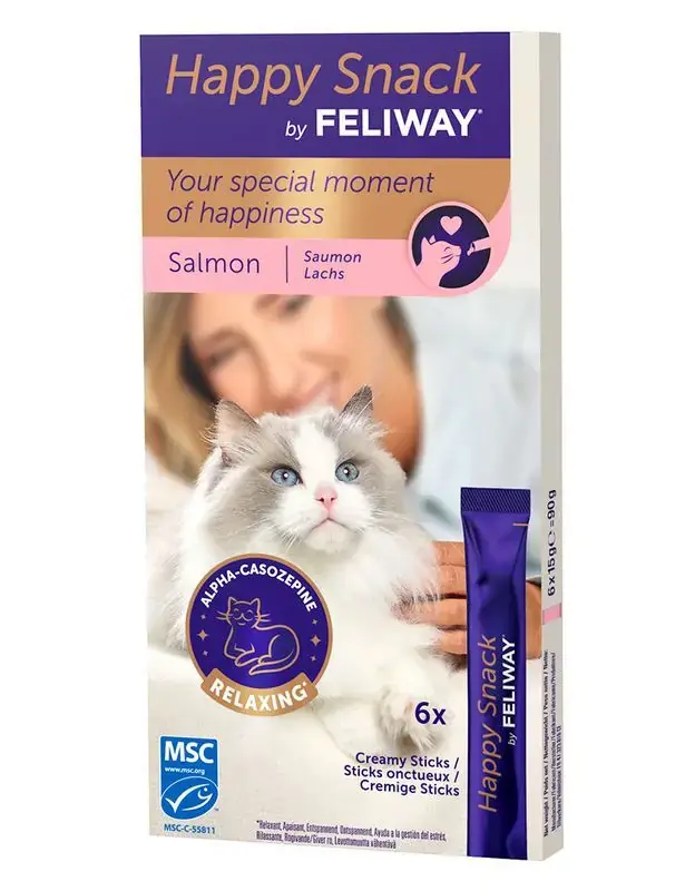 Happy Snack Salmon Feliway 6-pack - I lager