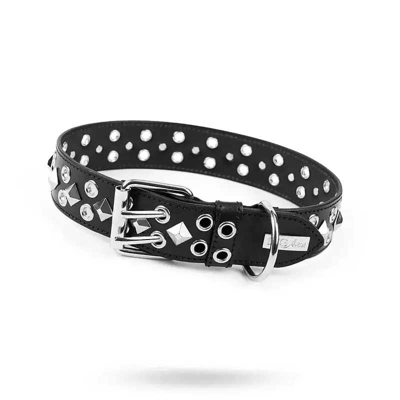 Kampanjpris - MAGIC Black – Läder Hundhalsband