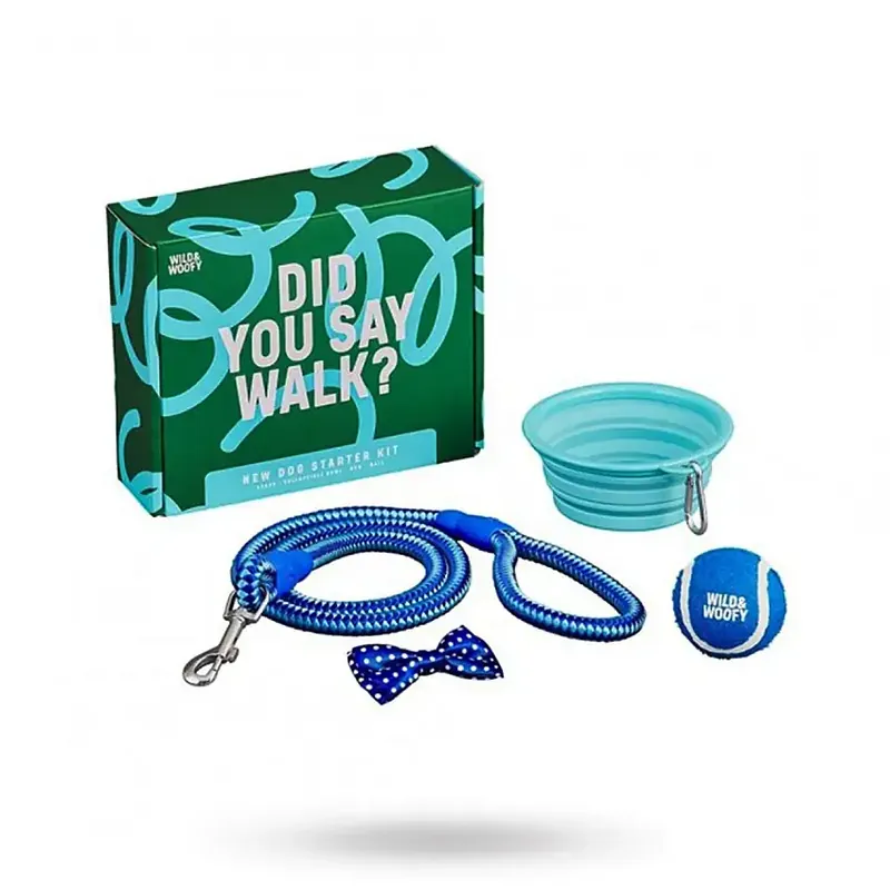 Handla online | Presentkit med koppel, vattenskål, leksak och fluga