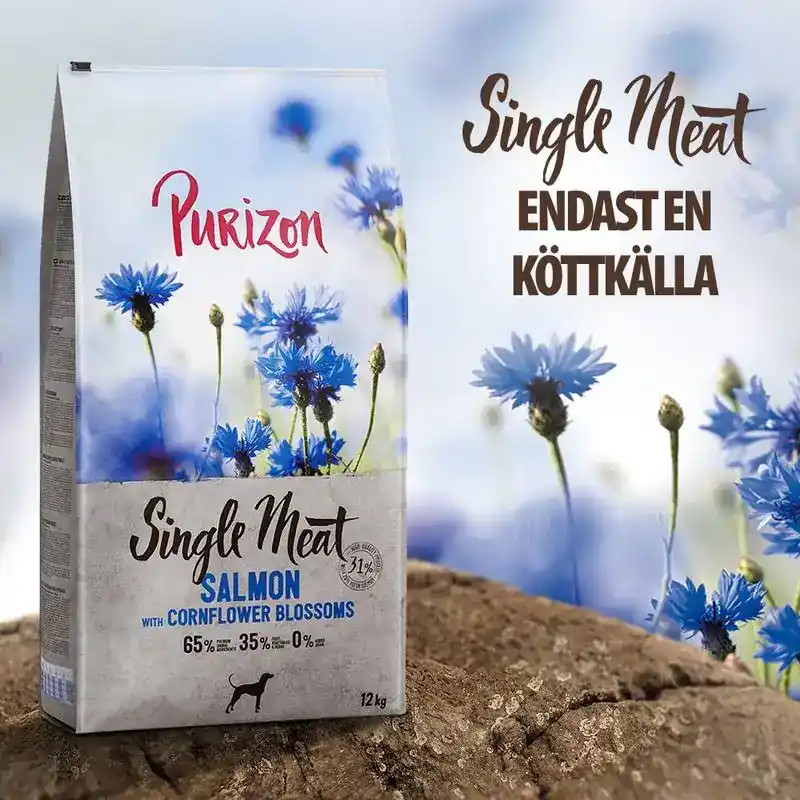 Nästan slut - Purizon Single Meat Salmon & Spinach with Cornflower Blossoms-647868.5