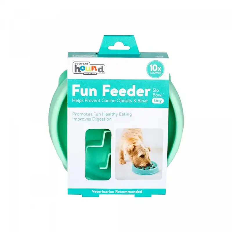 Outward Hound Fun Feeder Wave Slo Bowl Tiny Mintgrön 14 x 3 cm - Smidig beställning