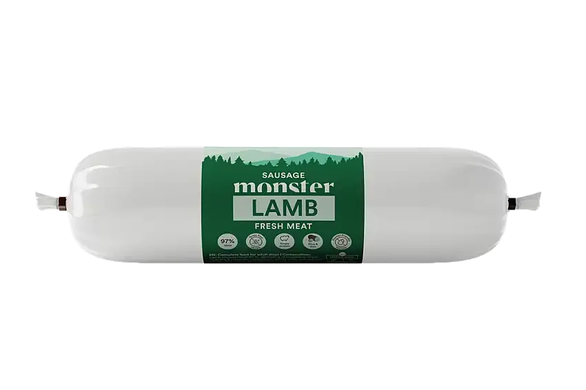 Professionell kvalitet - Monster Dog Sausage Lamb 200 g