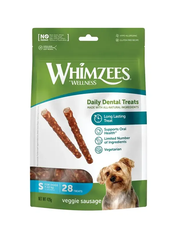 Försäljningssuccé | Whimzees Veggie Sausage S 28 st