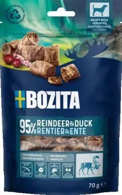 Bozita Snacks Meaty Bites Reindeer & Duck | Professionell kvalitet