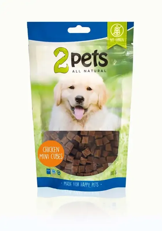 Precis tillagt | 2pets hundgodis minikuber kyckling, 100g