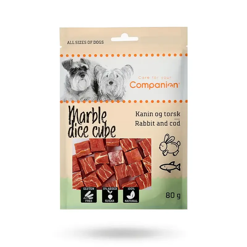 Extra rabatt - Companion Marble Dice Cube Kanin & Torsk 80g
