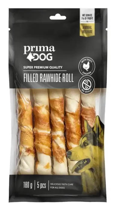 PrimaDog Fylld Tuggrulle Kyckling 13cm 5-pack | Extra rabatt