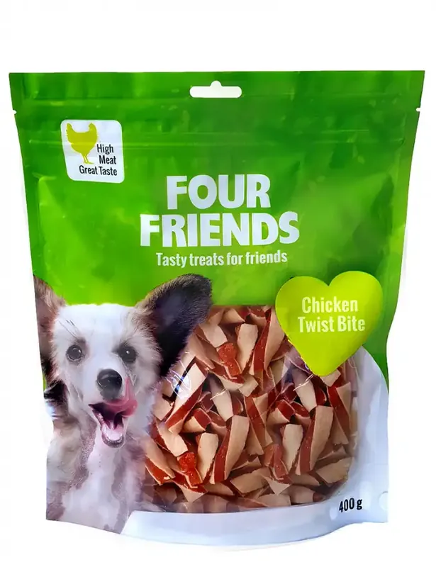 Tillverkarpris | FourFriends Dog Chicken Twist Bite 400g