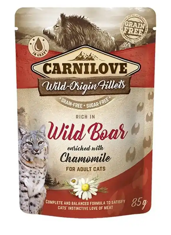 Hög kvalitet | Carnilove Cat Wild Boar with Chamomile 85g