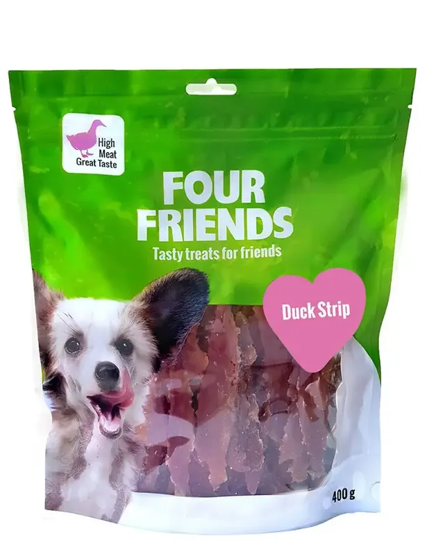 Belöningsgodis FourFriends Duck Strip 400g - Nyligen lanserat