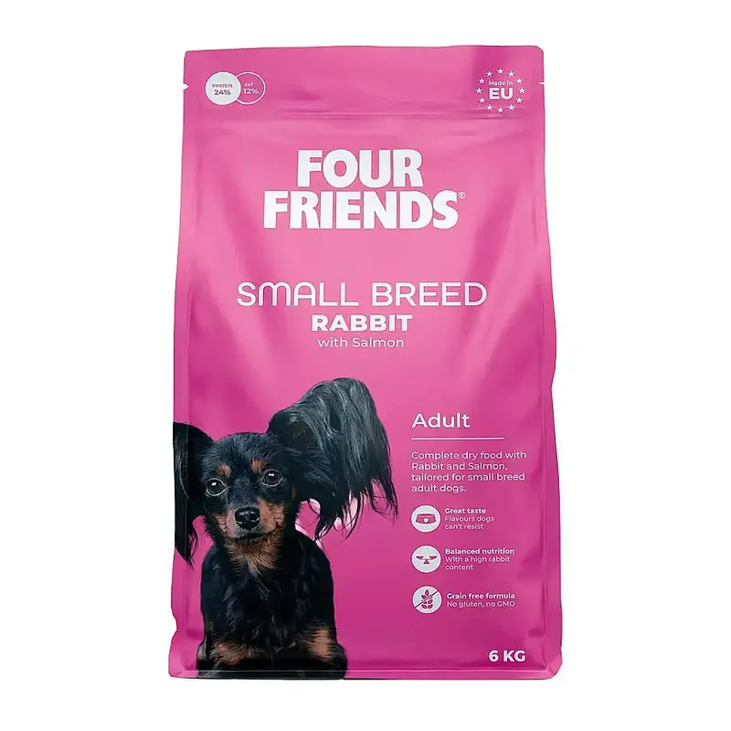 Populär | FourFriends Dog Small Breed Rabbit Torrfoder till Hund