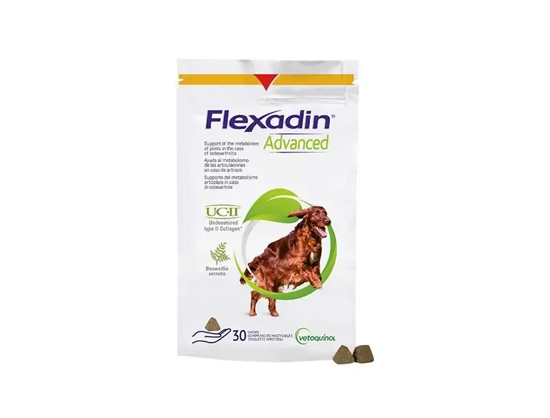 Mycket efterfrågad - Tuggbitar Vetoquinol Flexadin Advanced Boswellia Dog 30 st