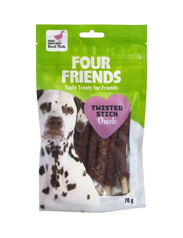 Nästan slut - Four Friends Dog Twisted Stick Duck 12,5cm, 70g