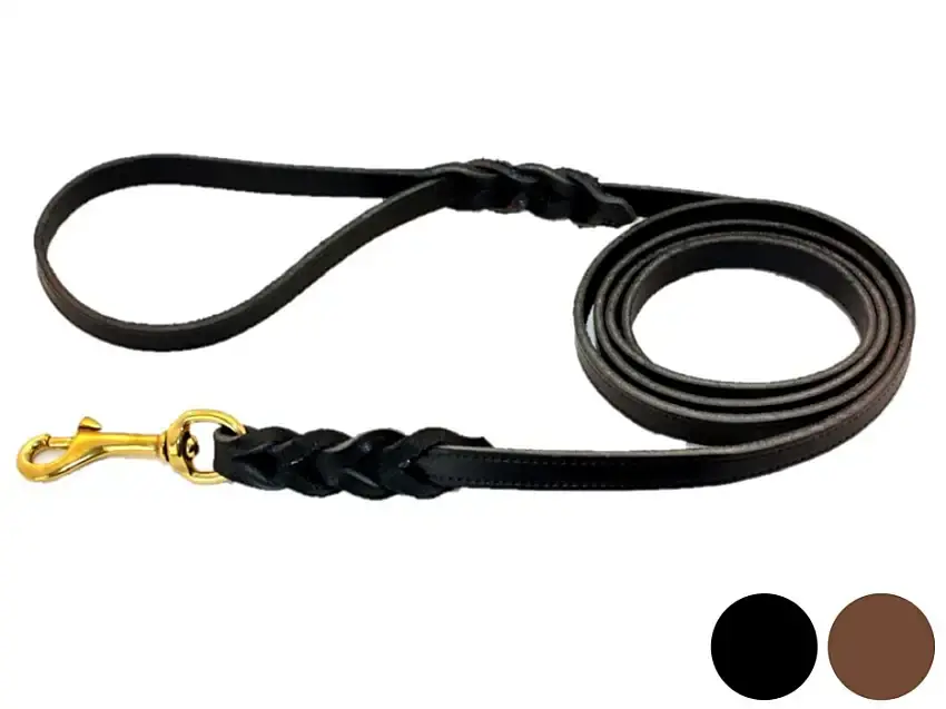 Utförsäljning - Alac Läderkoppel Mässinghake 9mmx180cm