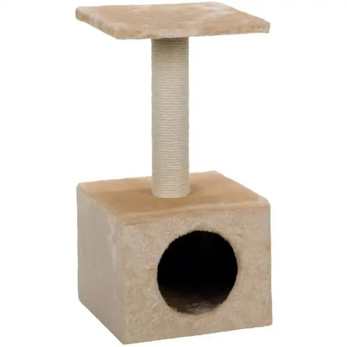 Toppkvalitet - Trixie Zamora Beige 61 cm – Liten klösmöbel med kattkula