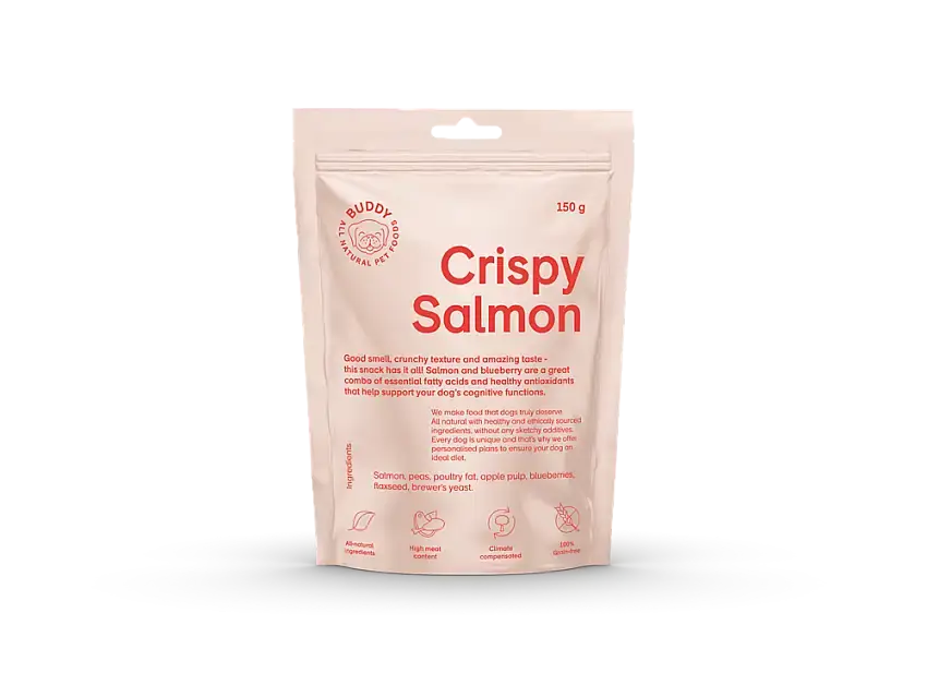 Buddy Crispy Salmon & Blueberries Hundgodis 150 g - Bra pris just nu