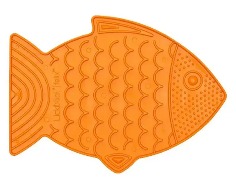Lickimat Cat FISK orange 22 x 15 cm - Kundfavorit