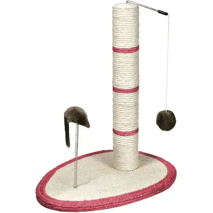 Trixie Klöspelare Oval 62 cm – Kattklös med pelare och botten inklädd i sisalrep | Rabatter