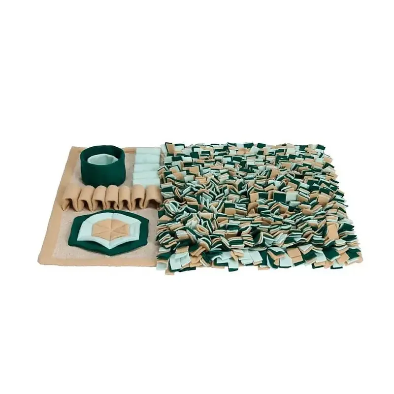 Missa inte | Little&Bigger Puzzle Aktiveringsmatta Beige/Grön 75×60 cm