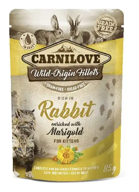 Carnilove Kitten Rabbit with Marigold 85g - Få kvar i lager