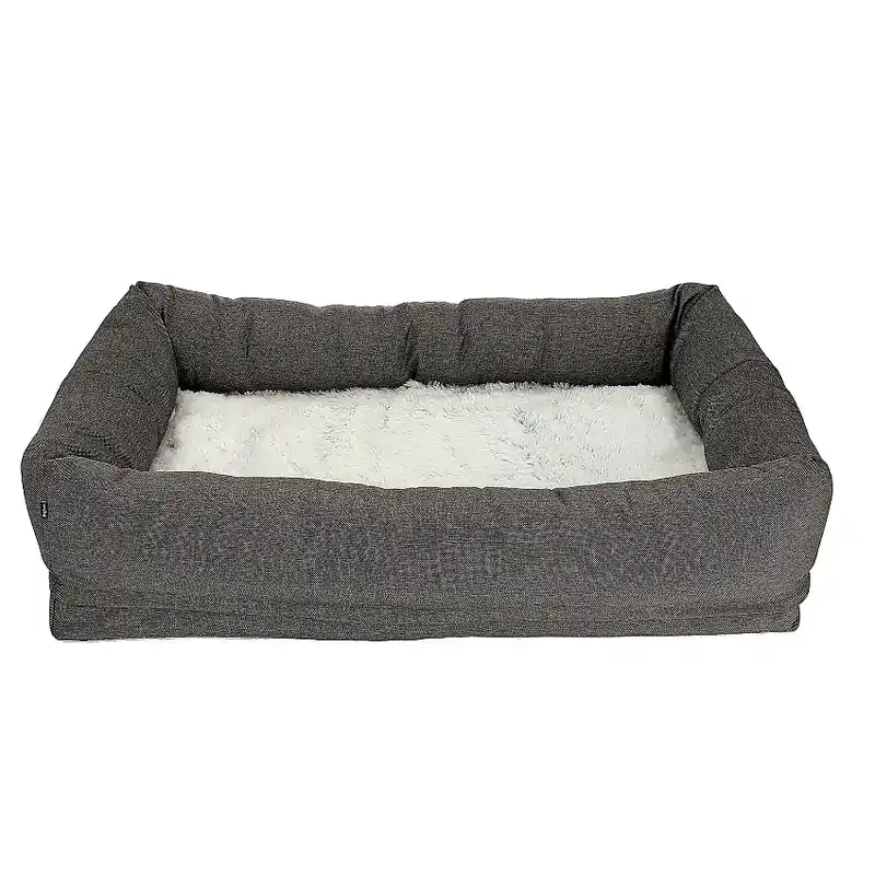 Populär - Classy Memory Foam Hundbädd Grå-805678