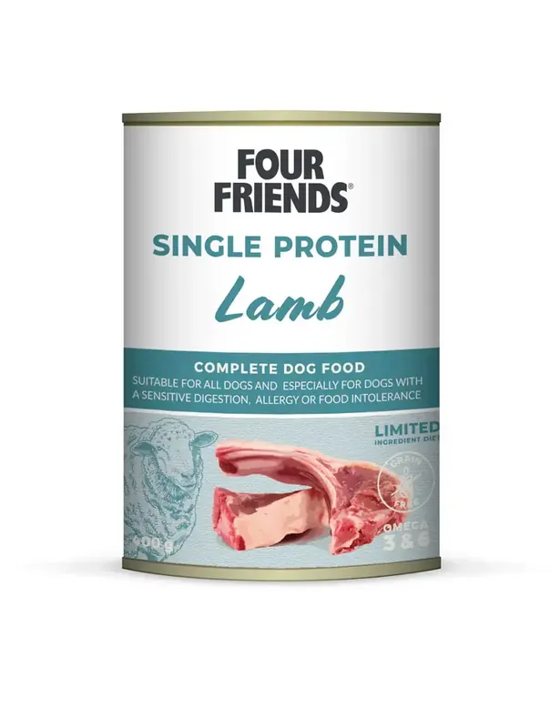 Precis lanserat | Four Friends Dog Single protein Lamb 400g