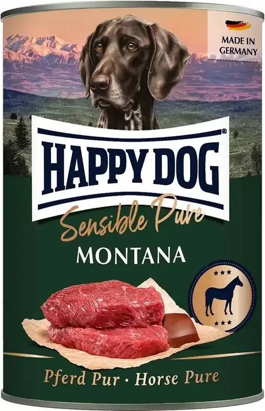 Endast idag | HappyDog konserv, Montana, 100% häst 400 g