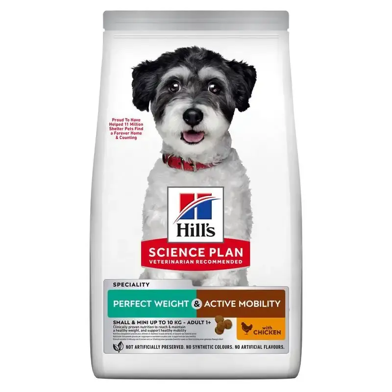Hill’s Science Plan Perfect Weight & Active Mobility Adult Small & Mini Chicken-1386801.0 - Finns i lager