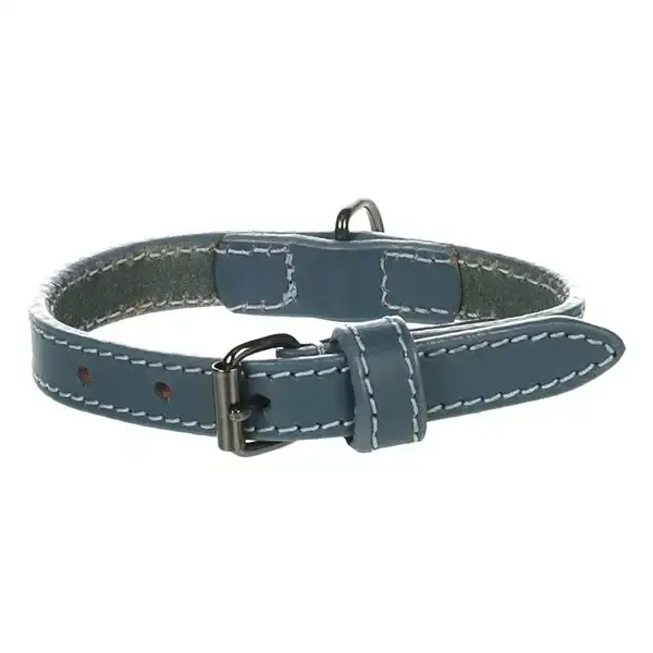 Halsband L 42-52cm 25mmDenver läder blå | Mycket uppskattad