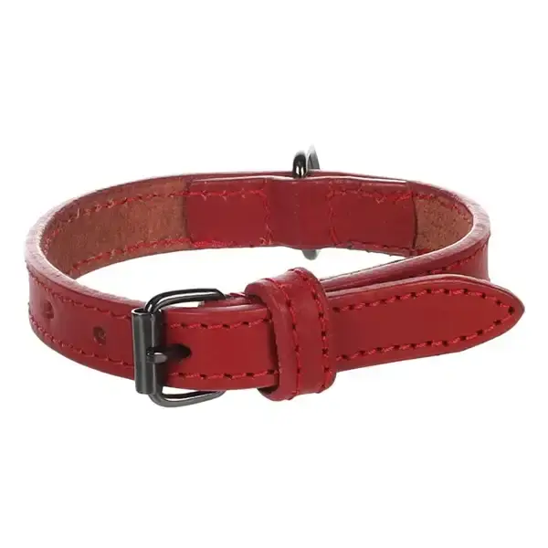 Fyndpris - Halsband L 42-52cm 25mm Denver läder röd
