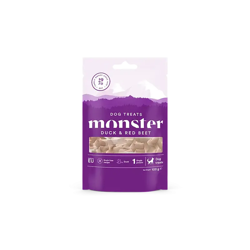 Hundgodis Monster Dog Baked Treats Duck & Red Beet 100 g | Tryggt köp